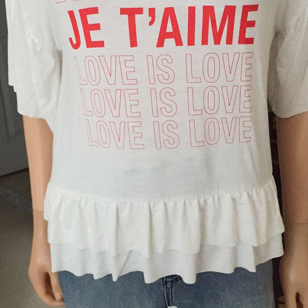 JE T’AIME Print White T-Shirt by Art Class - Picture 4 of 9